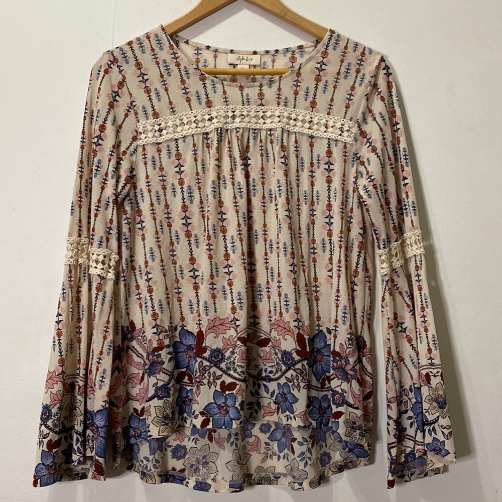 Style & Co. Boho Bell sleeve blouse